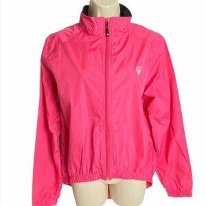 Canari Womens Pink Windbreaker Jacket L Lightweight Polyester Athletic Layer San
